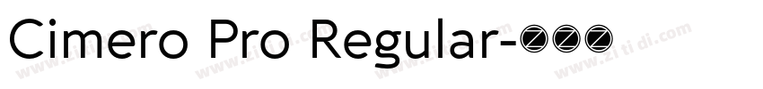 Cimero Pro Regular字体转换
